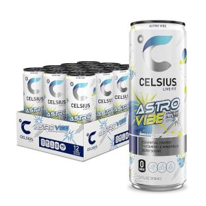 CELSIUS ASTRO VIBE Sparkling Blue Razz. Sugar Free Energy Drink. 12 Fl Oz (Pack of 12) : Grocery & Gourmet Food